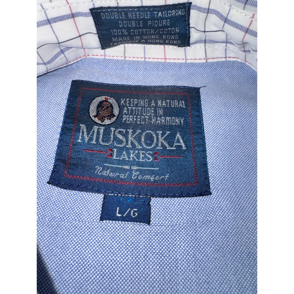 Muskoka Lakes Mens Long Sleeve Button Down Shirt‎ L/G Plaid Casual Comfort